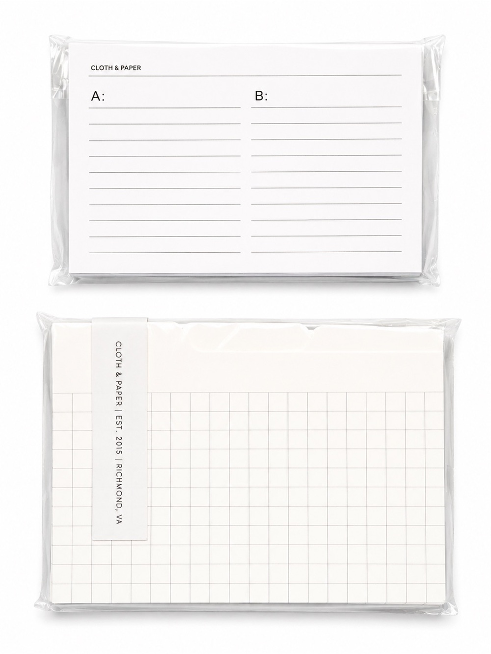 Cloth & Paper (C&P)  Grid and Lined Tabbed Notecards and‎ Tracklist Sticky Notes